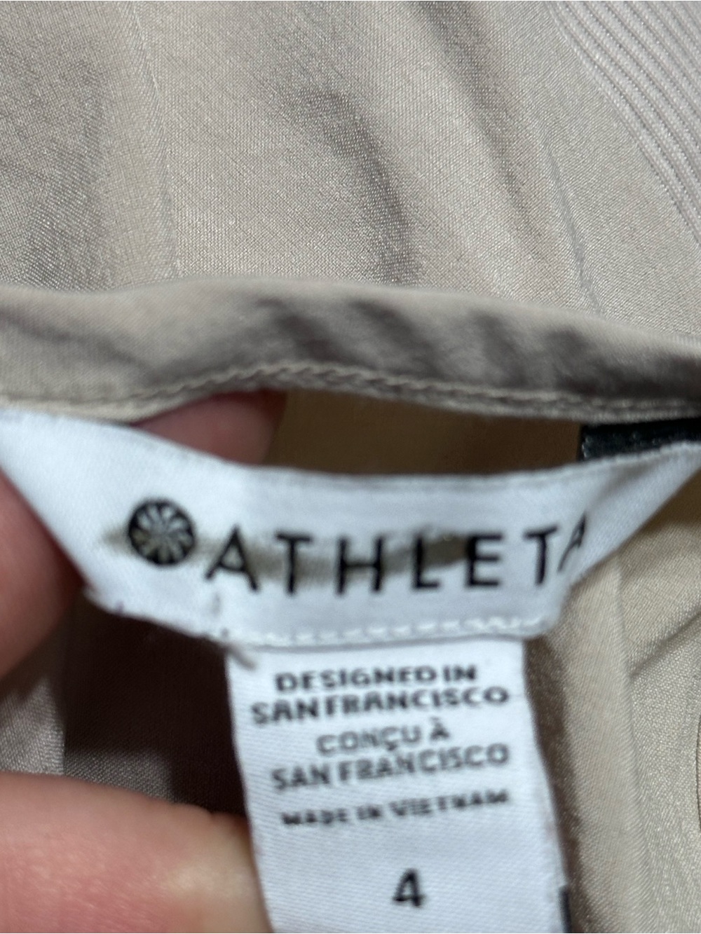 Athleta Brooklyn Jumpsuit Womens Size 4 Beige Sleeveless Travel Stretch Pockets - Picture 8 of 11